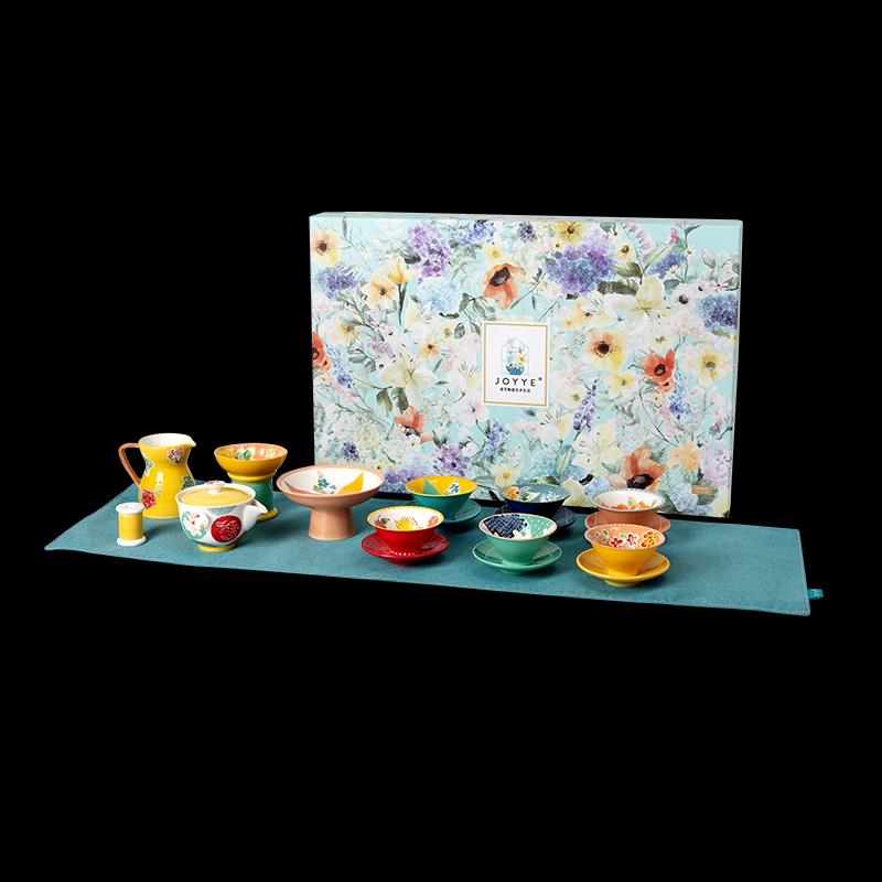 JOYYE Chinese Style Floral Ceramic Tea Set