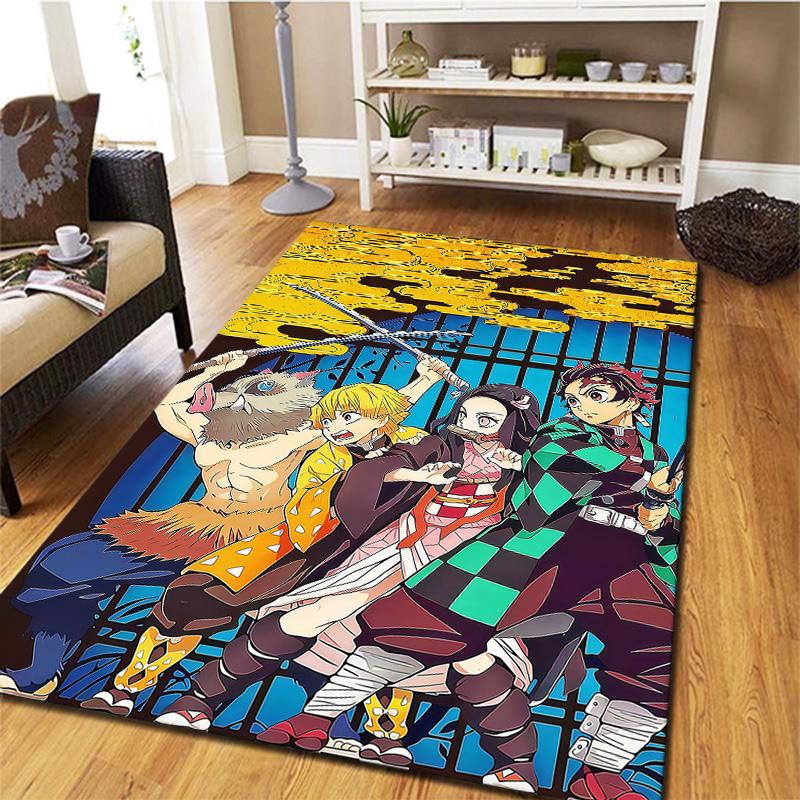 Demon Slayer Kimetsu No Yaiba Carpet Rug For Living Room Bedroom Home Sofa Decoration Kids Play Nonslip Floor Mat