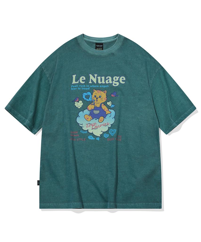 CPGN STUDIO Bubble Heart Pigment Short Sleeve T-Shirt Basil Green