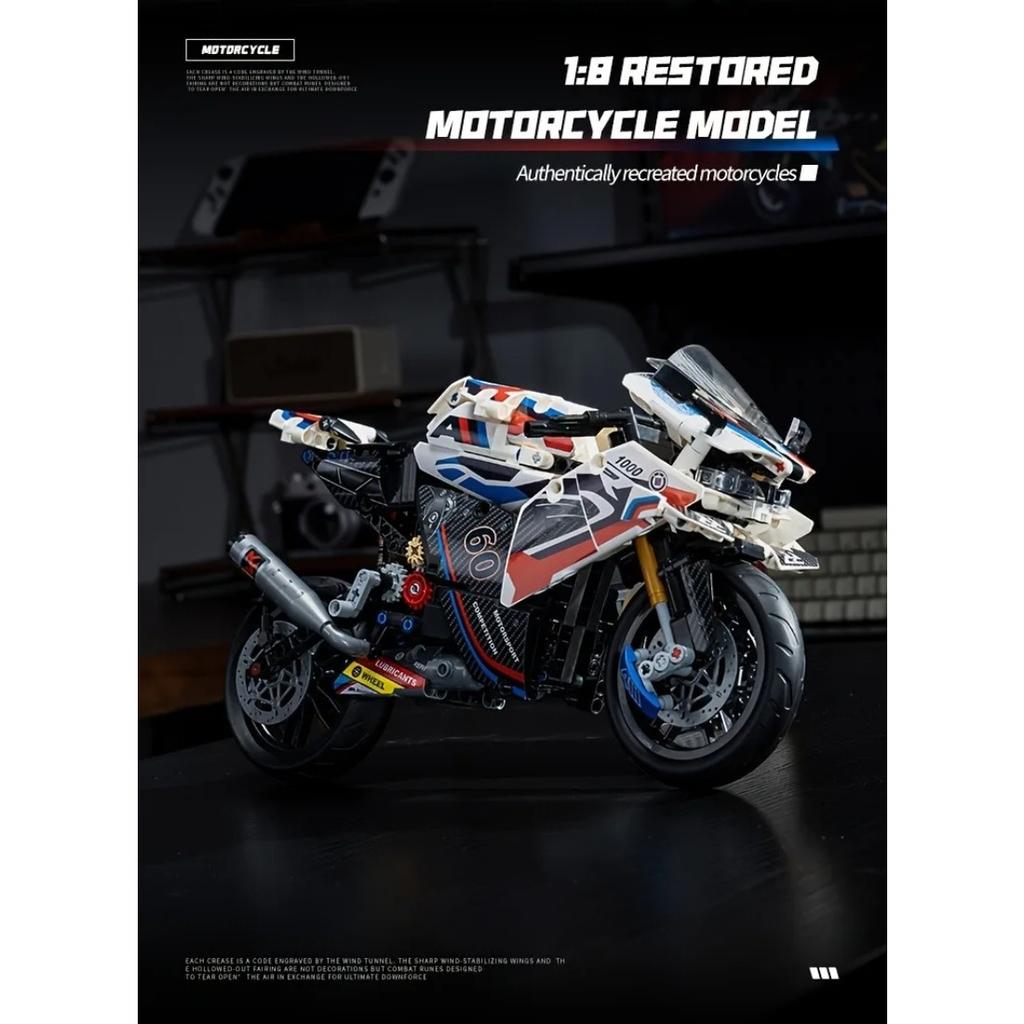 1/8 Motorcycle Building Blocks Set Super Motorbike Model Kit Technical Racing Kids Assembled Toys Gifts for Boys and Girls