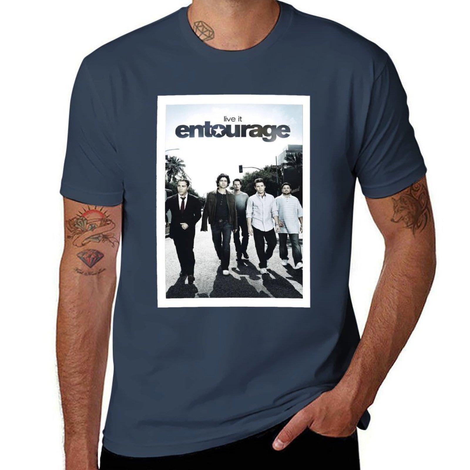 Classic Entourage Movie Poster Tshirt Active Sports Short Sleeve Cotton Shirt S