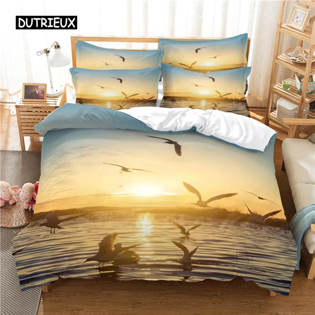 Strand Kokospalme Bettwäscheset Bettbezugset 3D Bettwäsche Digitaldruck Bettwäsche Queen Size Bettwäscheset Modedesign