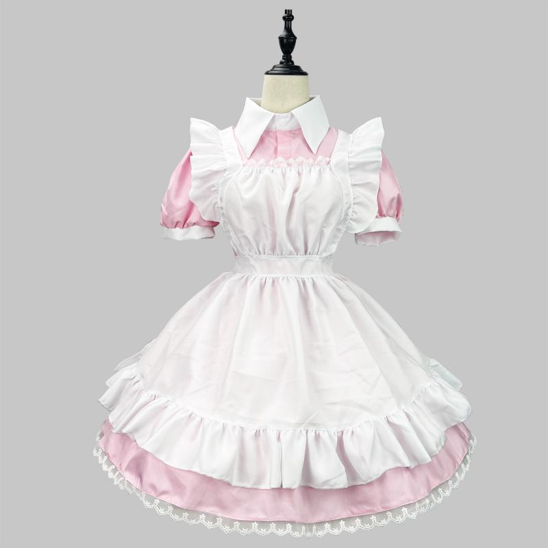 Gothic Lolita Anime Maid Cosplay Costumes Women Plus Size Love Live Cosplay Halloween Animation Sweet Coffee Waitress Role Play