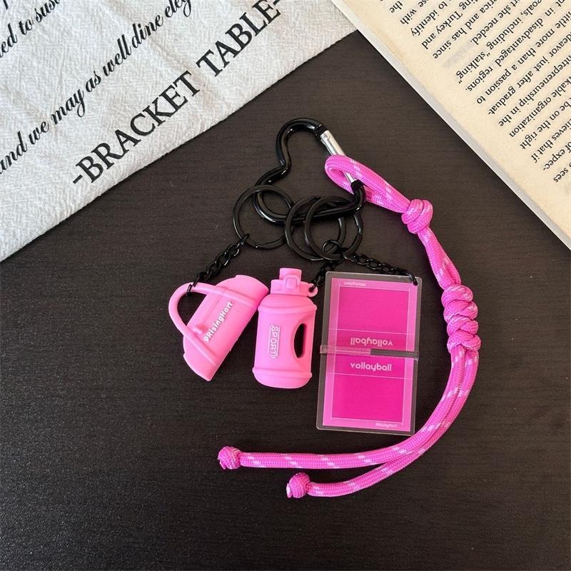 Itness Theme Rubber Keychain Pendant Portable Gym Style Bag Charm Durable Key Ring for Sports Lovers Men Women Daily Accessory