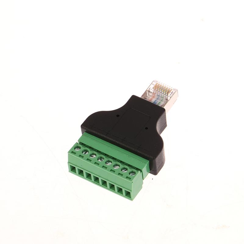 

Компьютерное соединение и разъемы Разъем RJ45 (мама) на винтовые клеммы 8-контактный Разъем-удлинитель для Ethernet-кабеля onesize