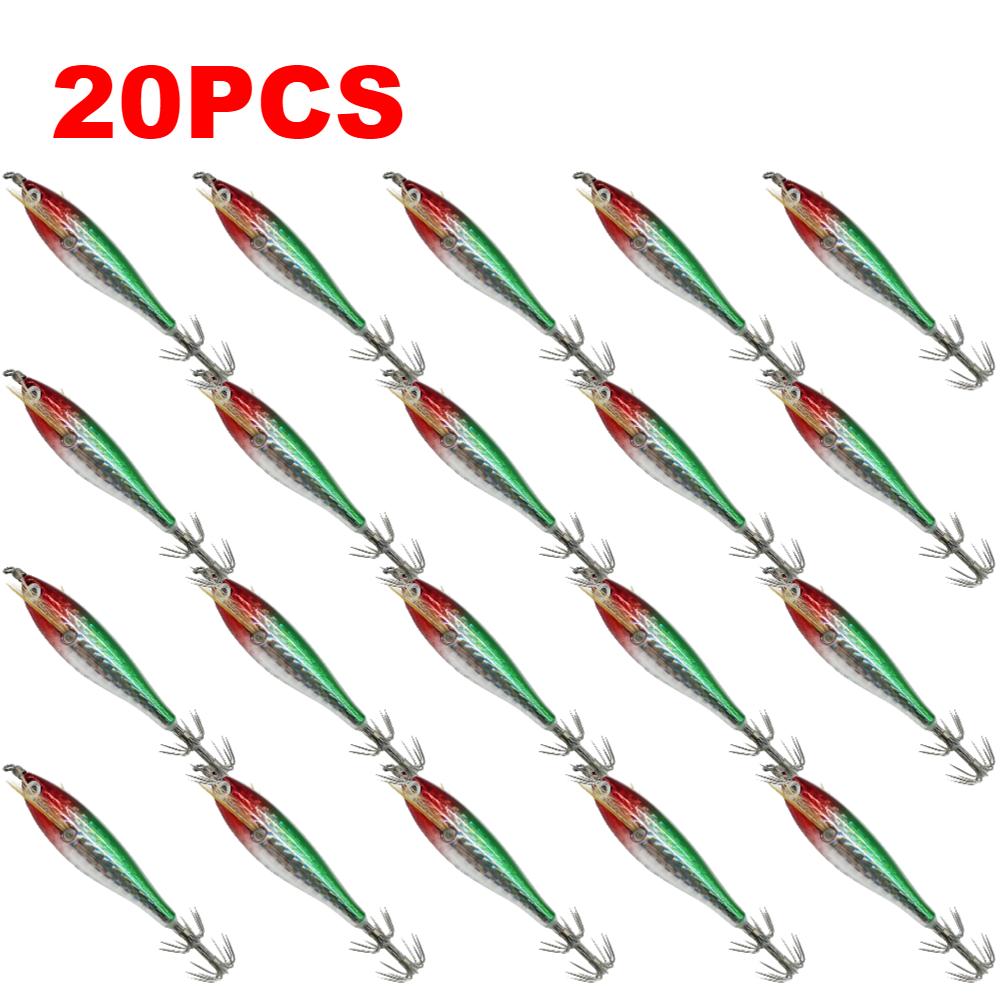 10/20PCS 5.5g/7.5CM Luminous Fishing Bait Octopus Cuttlefish Simulation Squid Hook Fluorescent Fishing Bait Squid Jig For Fishin