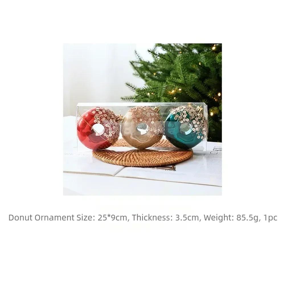 Plastic Donut Ornament Pendant for Holiday For Tree Hanging Decoration with European Style and Suitable for Seasonal Home Use