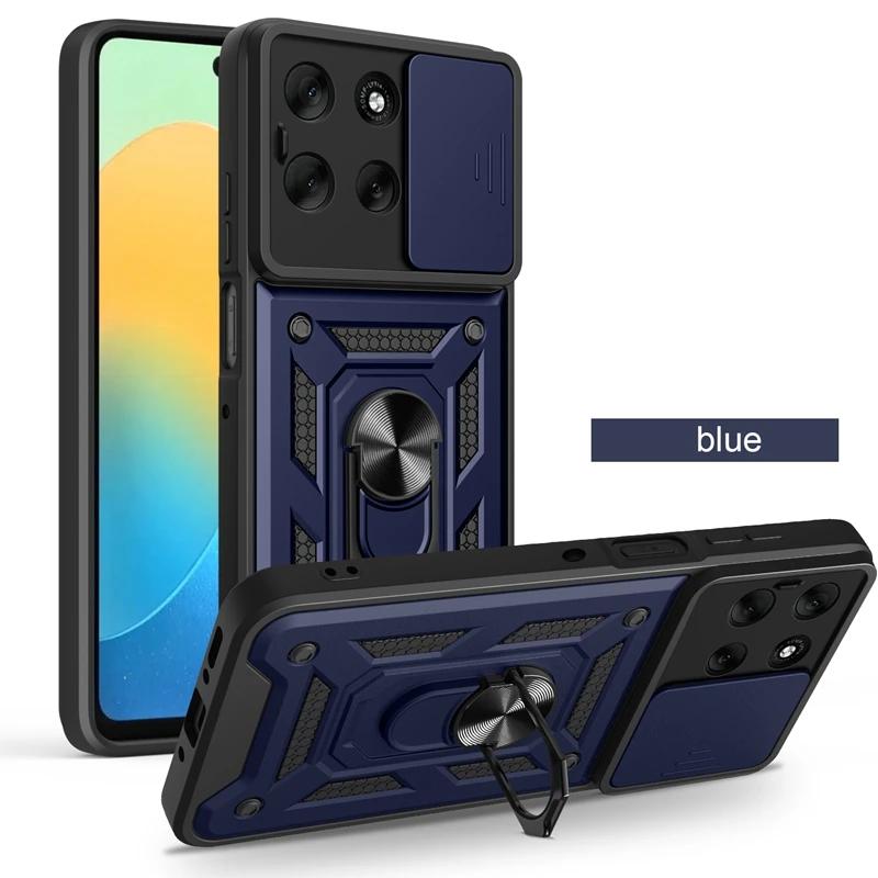 For Motorola Moto G86 5G Case Shockproof Armor Magnetic Holder Ring Case For Moto G86 G 86 MotoG86 Slide Lens Protect Cover