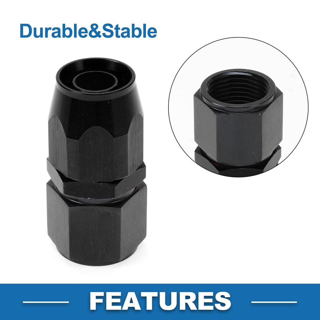 A ABSOPRO Female Flare Reducer Hose Fitting Adapter TF-1001-AN10 0° Fuel Line Connector with Aluminum O-Ring Black