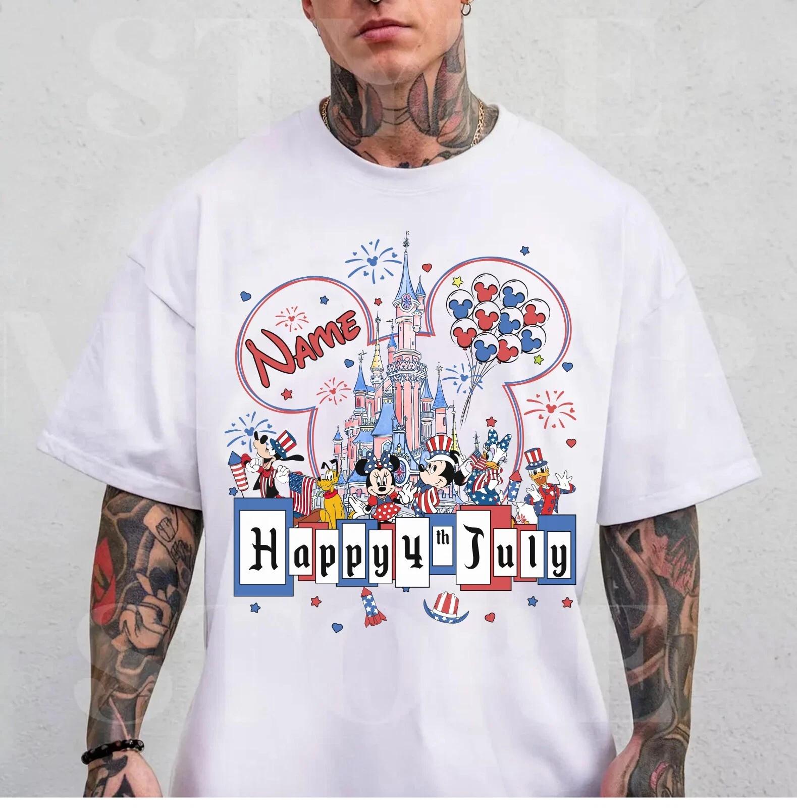 

Customized Disney Mickey and Friends Happy 4th July Unisex Adult Kid Tee XL