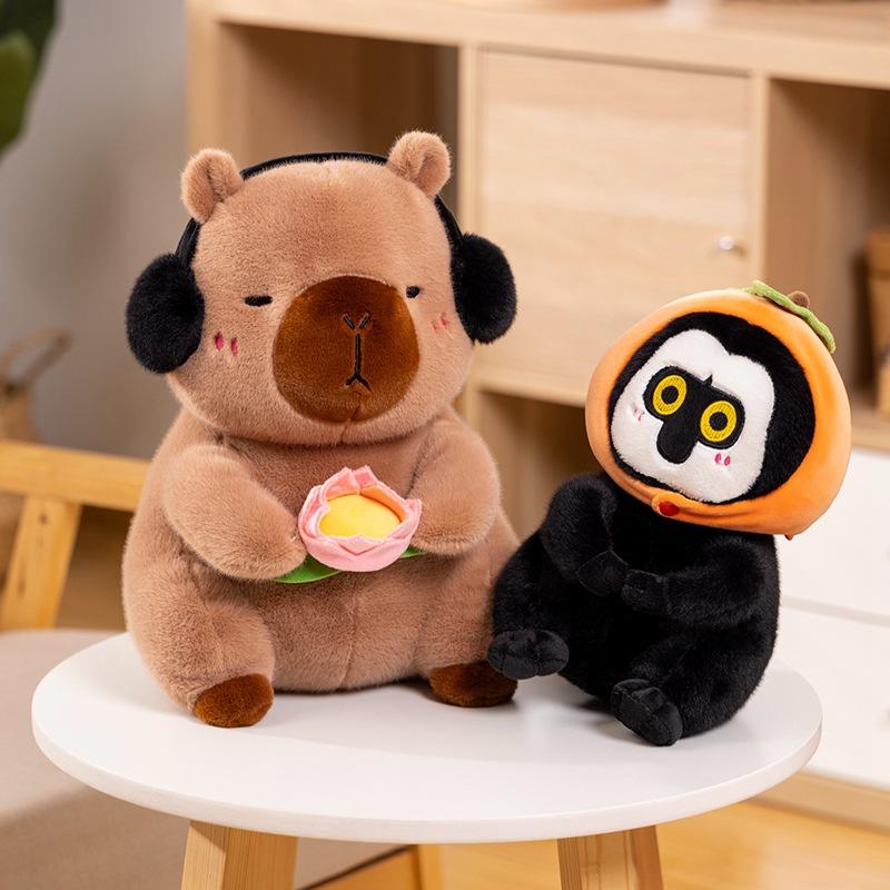 Cute Kapibala Capybara Doll Persimmon Persimmon Ruyi Monkey Doll Guinea Pig Plush Toy Doll Children's Pillow