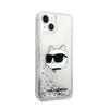 Karl Lagerfeld Liquid Glitter Nft Choupette Head - Etui Iphone 14 Plus (Srebrny)