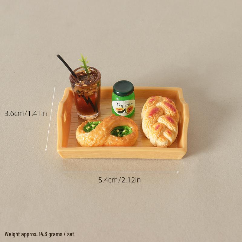 Dollhouse Miniature Afternoon Tea Set: Pastries, Drinks, and Ornaments