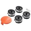 4 Spool Trimmer Replacement with Spring and For Cap for Black and Decker String Trimmer Including GH600 NST2118 and Others