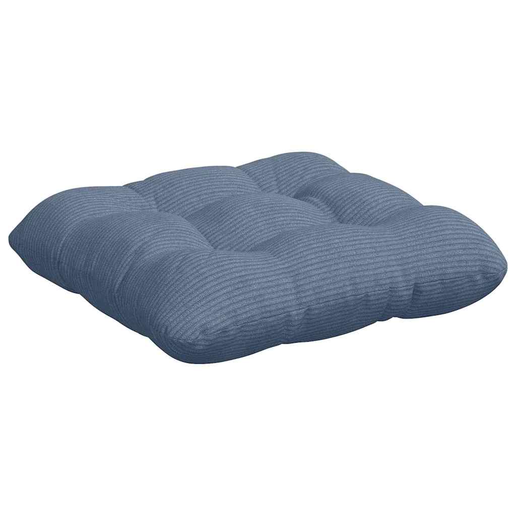 Seat Cushions 4 pcs Blue 40 x 40 cm Corduroy Fabric