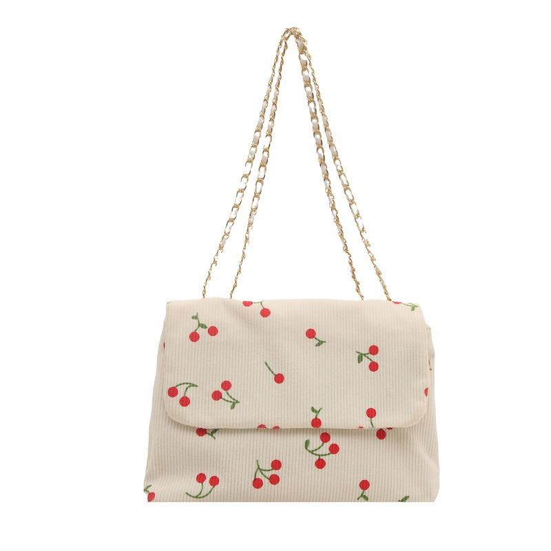 Beautiful Fresh Casual Sweet Printed Large Capacity Chain Shoulder Armpit Bag Versatile Commuter Messenger Bag Women