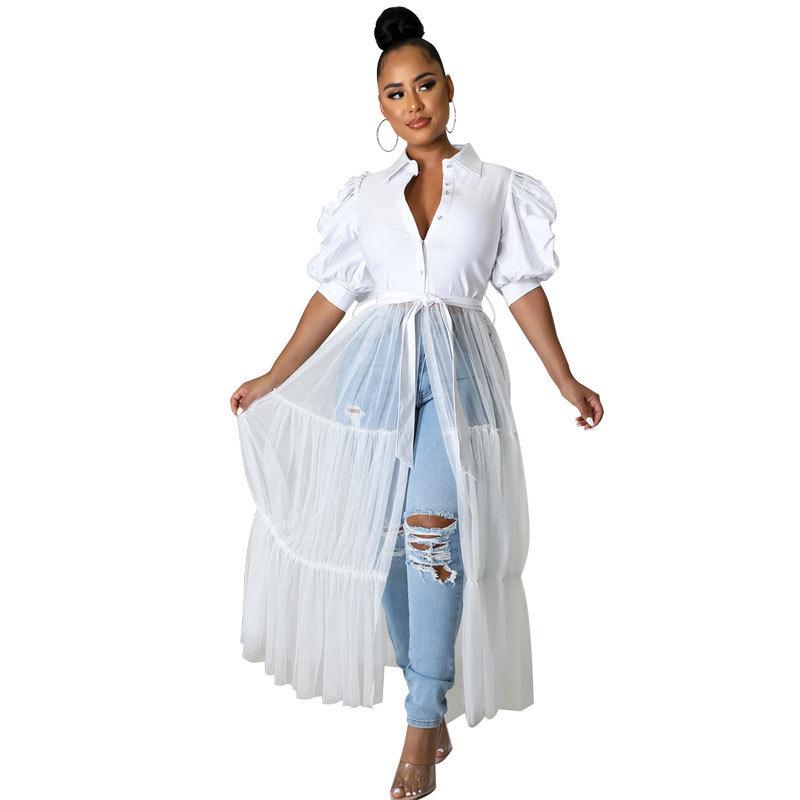 Plus Size Chic Women's Short Sleeve Blouse - European & American Style