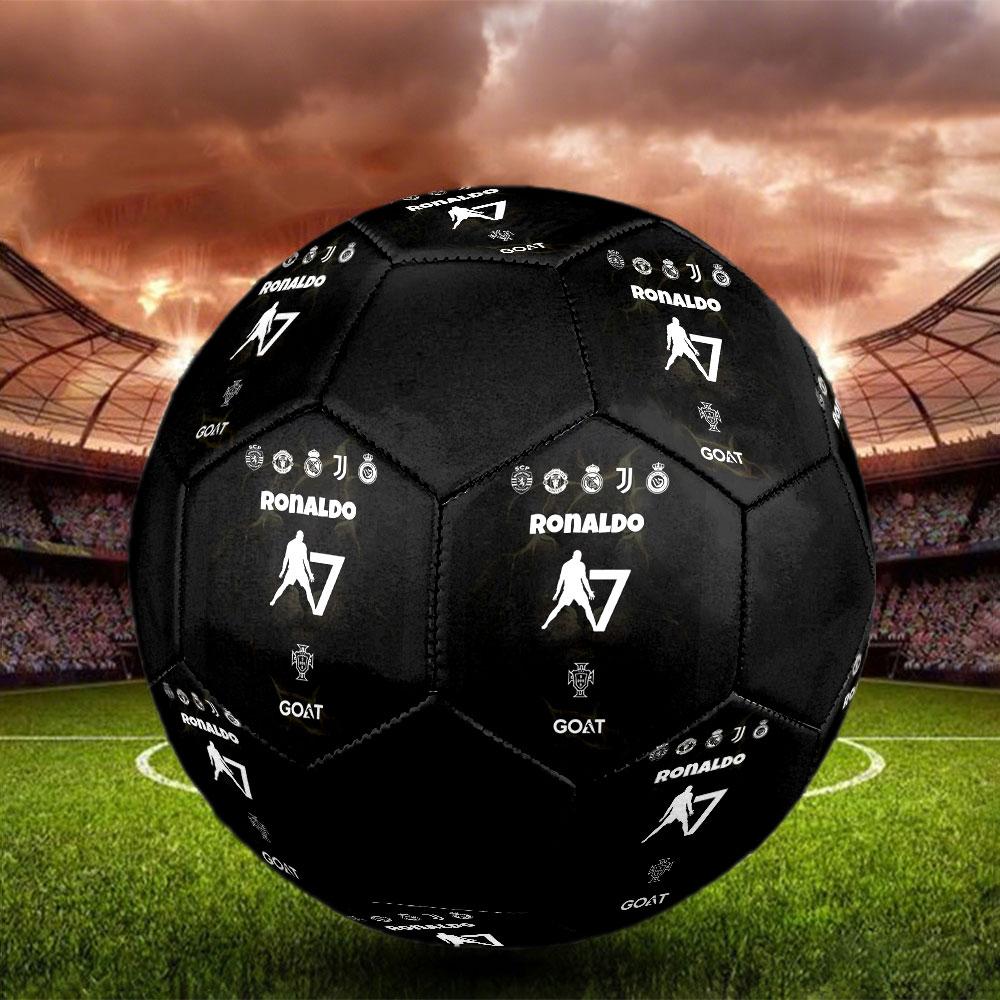 Pallone da Calcio CR7 taglia 5, colorato, adatto a tutte le età, cucito a macchina, materiale PVC, qualità da competizione, durevole e ad alto rimbalzo