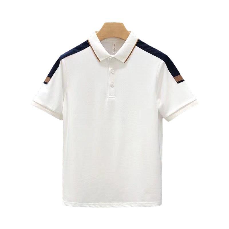 Cămașă polo cu rever la modă pentru bărbați, cu mânecă scurtă, slim fit