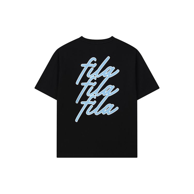 

FILA Logo Sports Casual Round Neck Short Sleeve T-Shirt Men Tops Black F11M133184F-BK S
