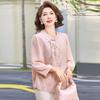 Women's Elegant Floral Chiffon Short-Sleeve Blouse