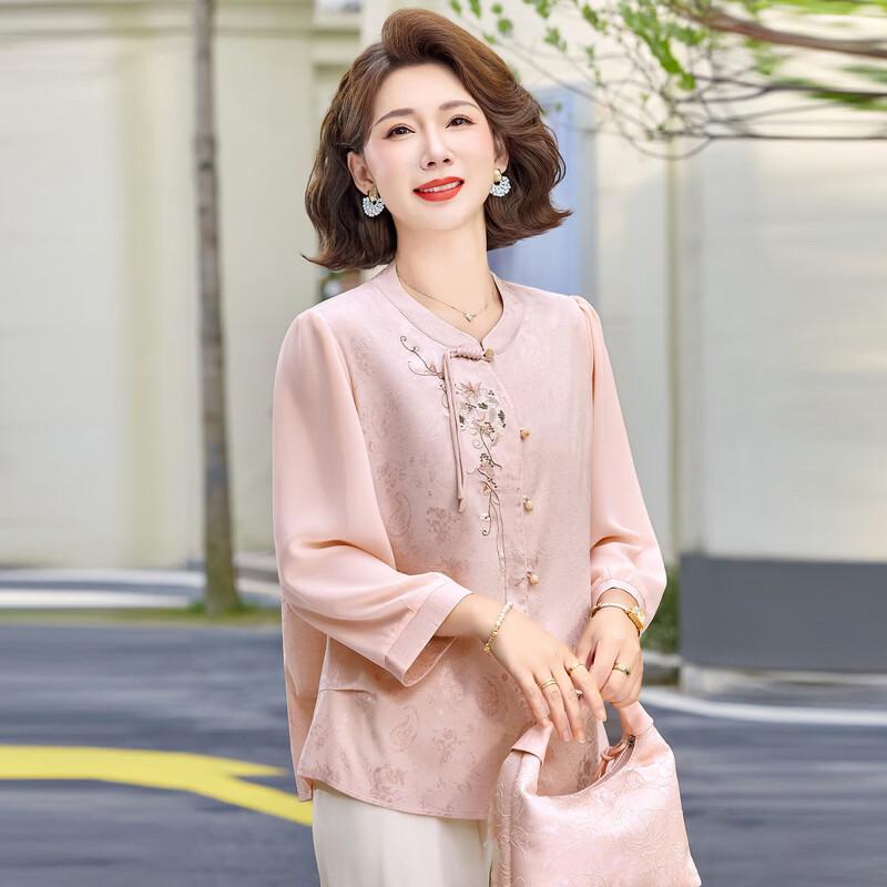 Women's Elegant Floral Chiffon Short-Sleeve Blouse