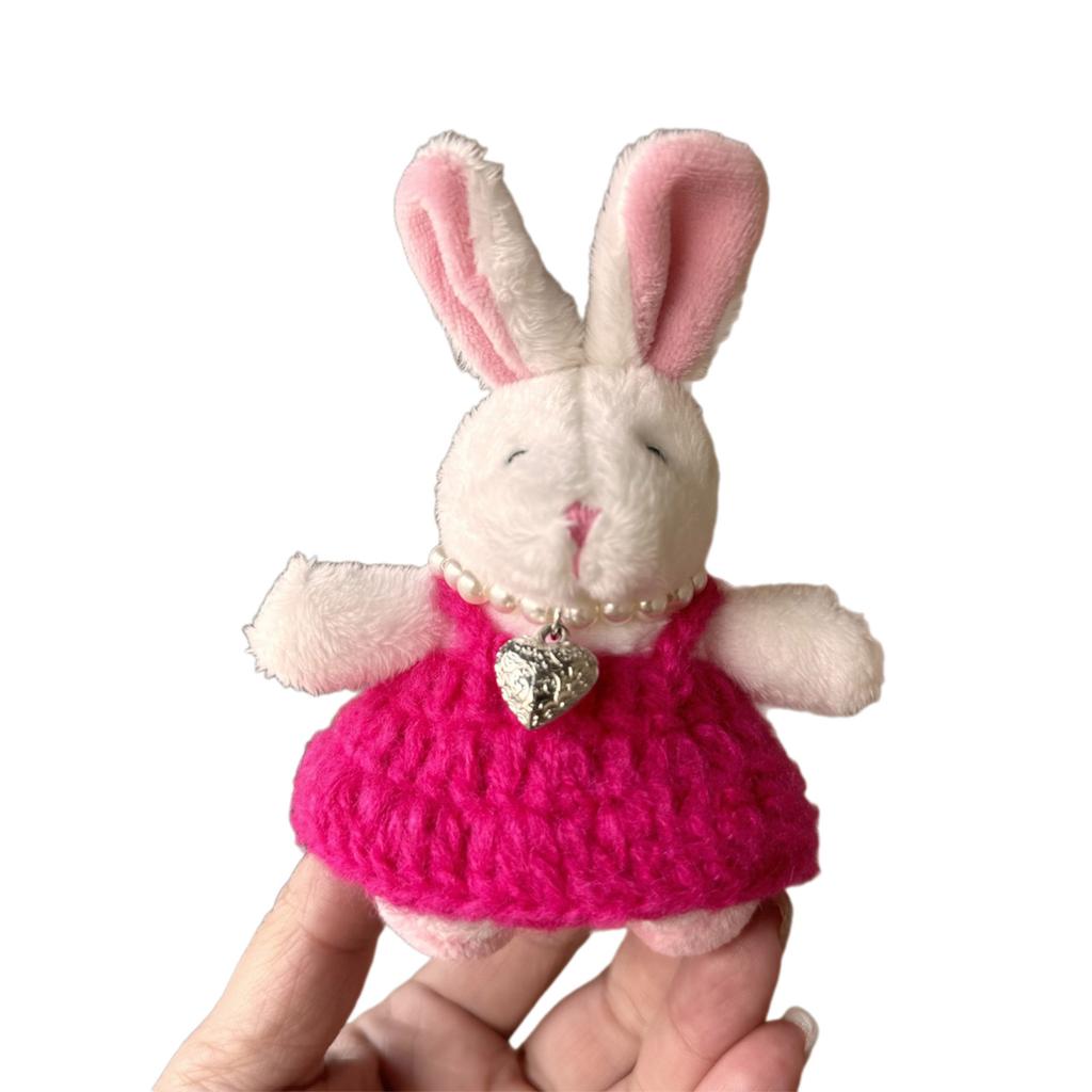Fashion Cute Plush Rabbit Charm Keychains Pendant Hanging Ornament Keyring Backpack Decoration Jewelry for Women Girls