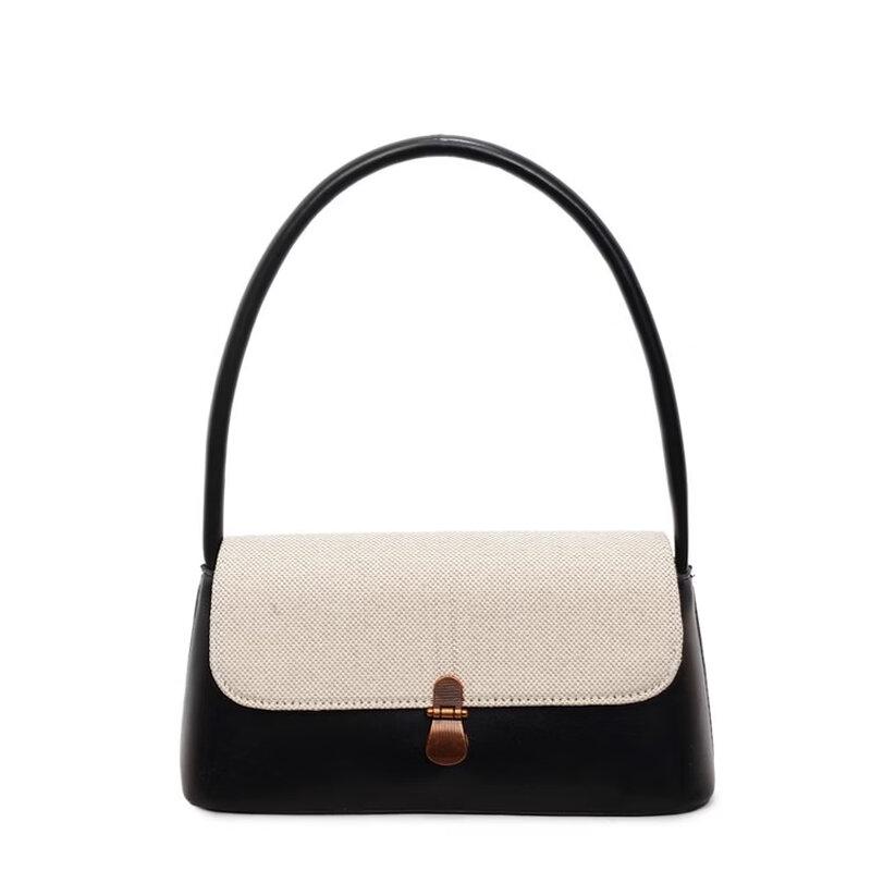 OGAR Retro Color-block Baguette Shoulder Bag Medium