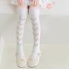 Children's Knee Length Cotton Socks Baby Girls Long Tube Socks Soft Stockings Flower Pattern for School Uniforms