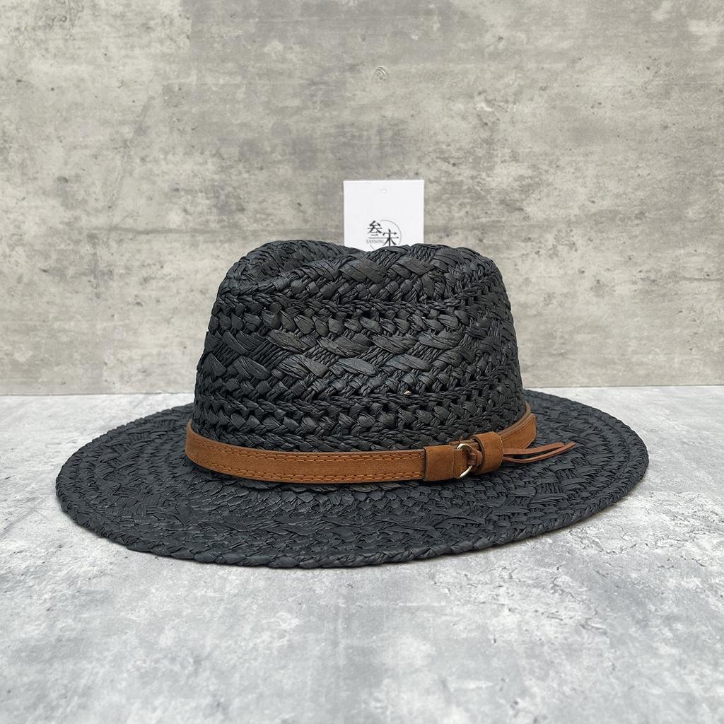 Wide-Brimmed Top Hat For Men And Women In Summer, Hand-Woven Hollow Breathable Straw Hat, Outdoor Outing, Sun Hat, Vacation Wind