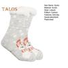 1 Paar Wintersocken mit Cartoon-Weihnachtsmann- und Elch-Print, mit Plüsch gefüttert, wärmespeichernd, Weihnachts-High-Tube-Socken, Beinwärmer, Herbst-Winter-Bodensocken, Weihnachtsgeschenk