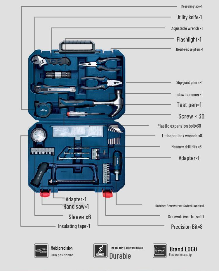 Bosch 33-Piece Multifunctional Tool Set with Titanium-Plated Drill Bits