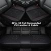 Universal 3Pcs Front Rear Flax Car seat cushion Cover 3D Full surrounded four se