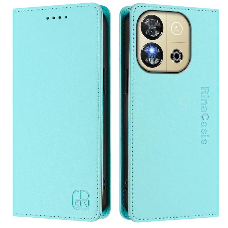 

Роскошный кожаный чехол для Qukitel C57S C53 C50 C51 C38 C37 C35 C33 C32 C57 PRO RFID-блокировка слотов для карт Магнитная подставка для притяжения Ударопрочный откидной чехол Oukitel C53 мятный зеленый