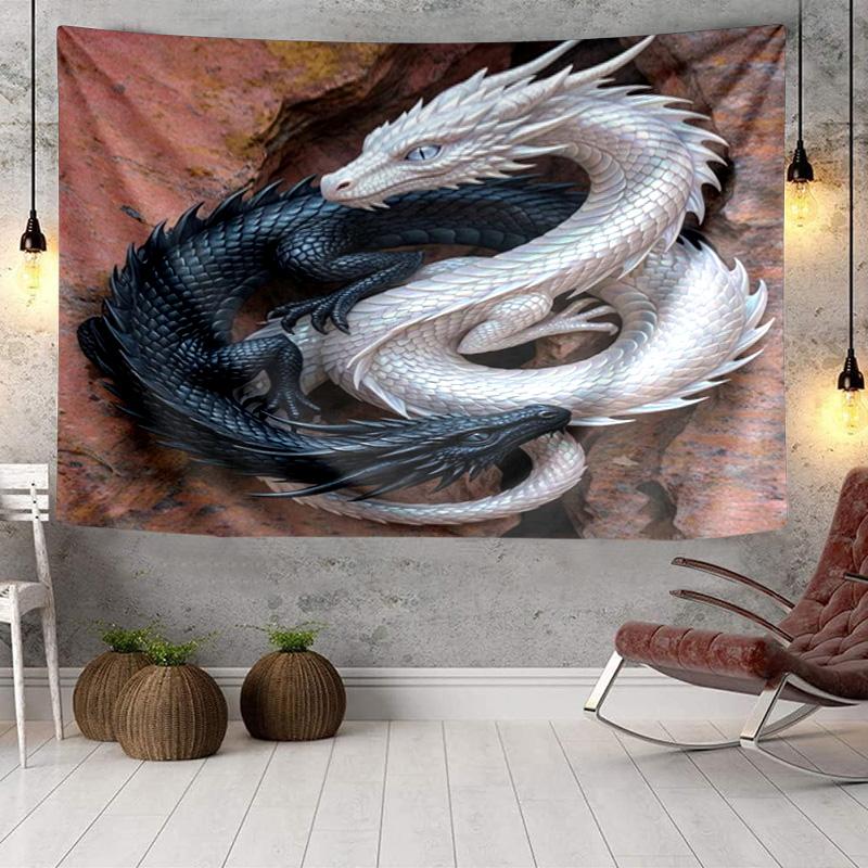 Colorful Dragon Artwork Tapestry, Unique Design Tapestry, Wall Decor for Bedroom,Livingroom, Playroom,Heartwarming Fan Holiday Gifts