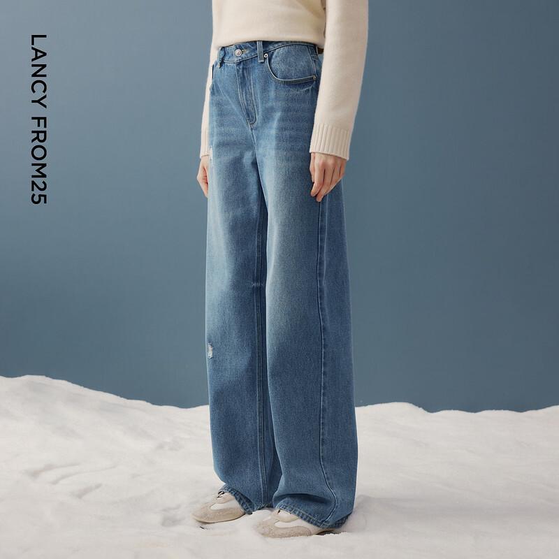 Langzi Ski Series Cotton Straight-Leg Wide-Leg Jeans
