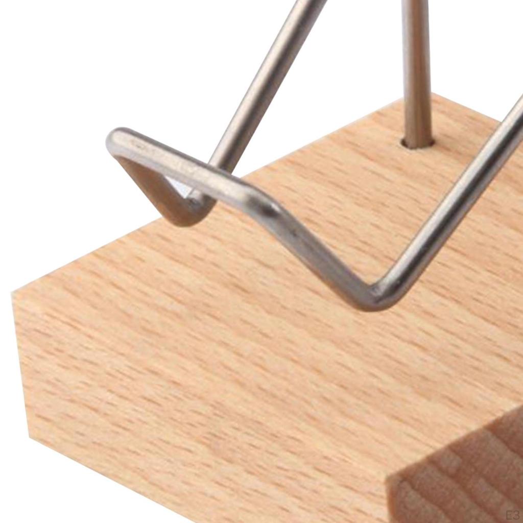 Display Stands, Beech Base Metal Arm for Crystal Cluster Agate Crafts Small Collectibles