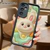 Phone case: 2D flat design suitable for Samsung Galaxy A34 A35 M05 M06 S20 S22 S21 FE Plus 5G protective case, cream little white rabbit, perfect holi