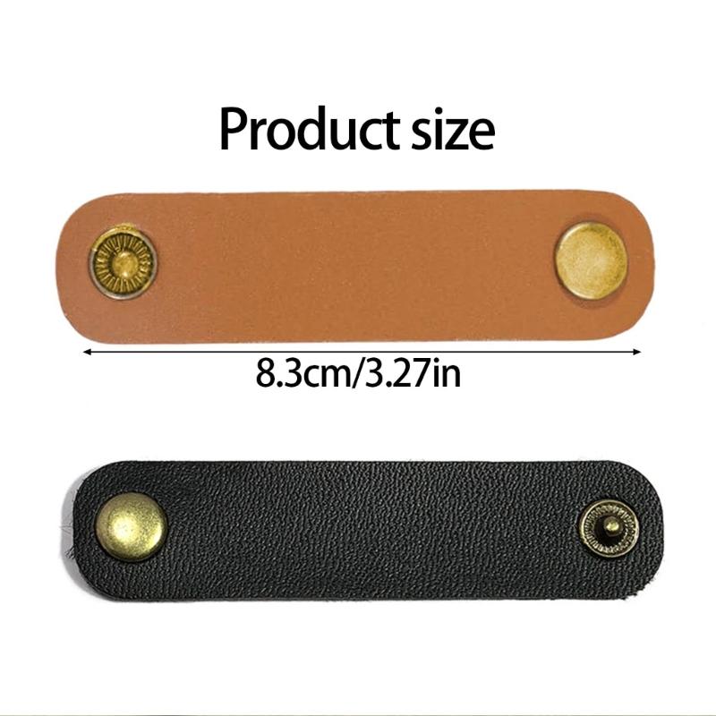 Fashionable Scarf Retainer Clip 10Pcs PU Leather With Metal Button Secure Closures Home Sewing Supplies