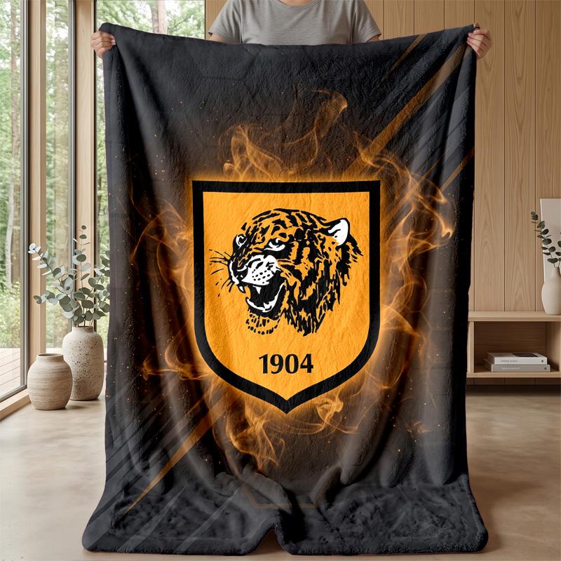 Couverture en Flanelle Polaire Hull FC Couverture Douillette Chaude Confortable Pour Canapé Lit Voyage Utilisation Toutes Saisons