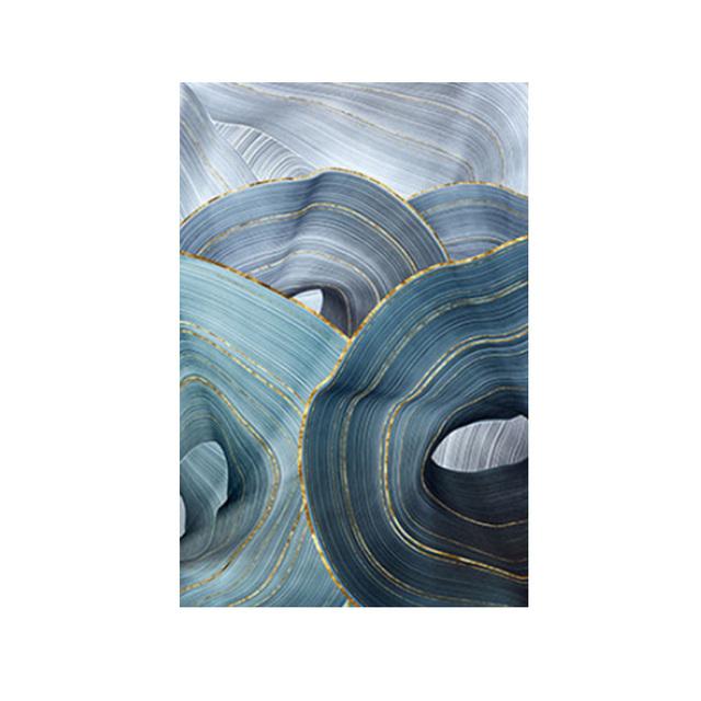 Abstract Blue Green Gold Lines Wavy Geometric Poster New Chinese Canvas Print Painting Modern Wall Art Home Decoration Picture