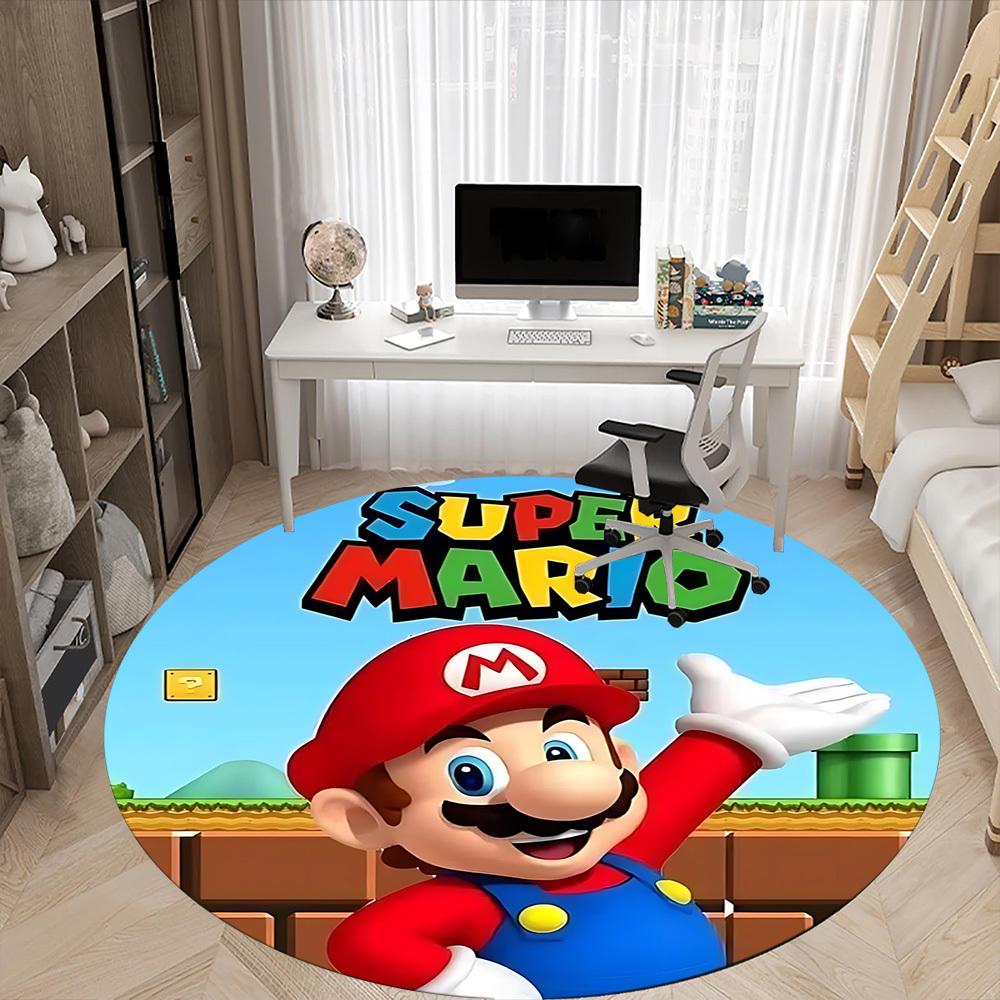 1pz Tappeto Rotondo Avventura di Mario per Ufficio, Arredamento Casa Camera da Letto Soggiorno, Decorazione Stanza, Offic a1016190