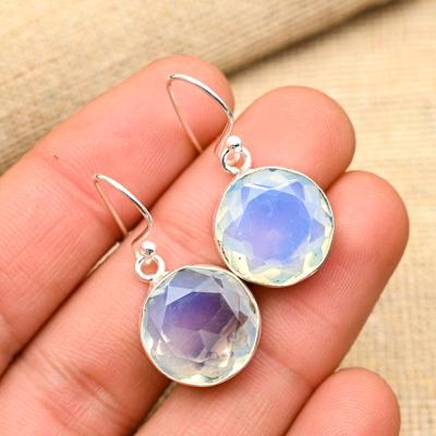 Milky Opal Gemstone Handmade 925 Sterling Silver Jewelry Lovely Earrings For Women