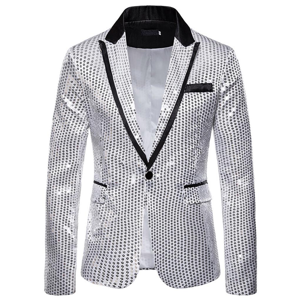 Men's Casual Business Wedding Long Sleeve Buttons Slim Fit Suit Coat Jacket