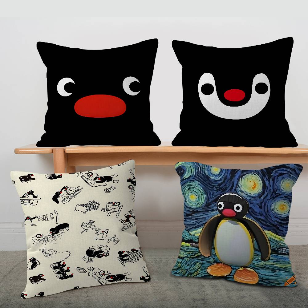Cartoon Cute Pingu Penguin Anime Pillow Cover Design cushion Cover decor Holiday Decorati