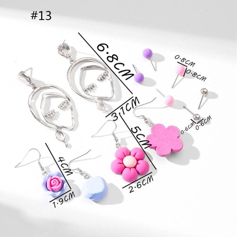 Acrylic Ear Jewelry Set Beautiful Dopamine Dangle Earrings Statement Earrings Acrylic Material for Fashionable Women