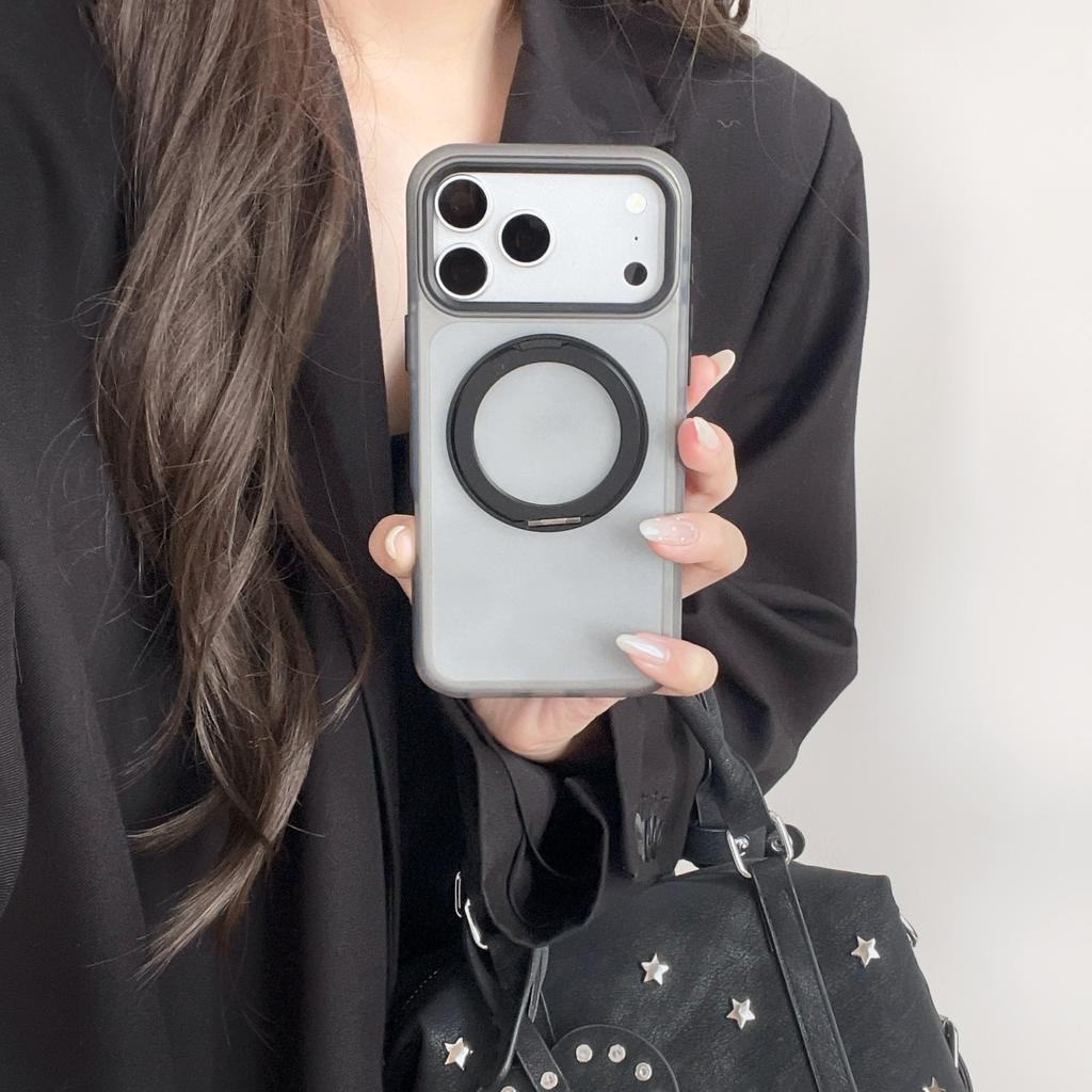 17 Applicable iPhone16Pro Matte Semi-transparent 360 Bracket Apple 15 Mobile Phone Case 14 Anti-drop 13pm Protective Case