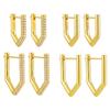 V Shape Fashion Hoop Earrings ,925 Sterling Silver Earring,18k Gold Plated Zirconia Earring for Women