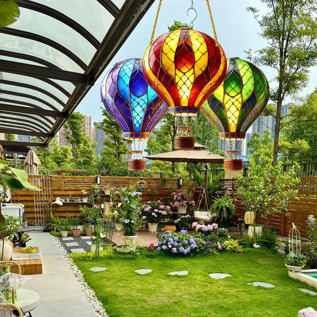 2D Flat Acrylic Christmas Hot Air Balloon Decoration Pendant Home Modern Hanging Decoration Bedroom Living Room Wall Decoration