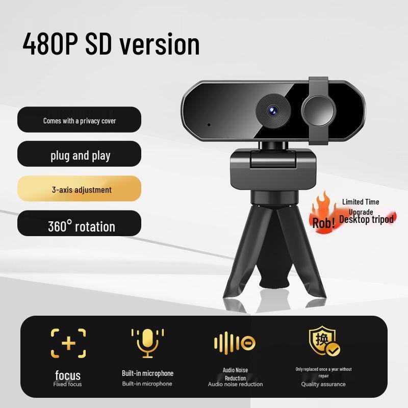 4K Streaming Webcam with Microphone for Online Classes & Meetings